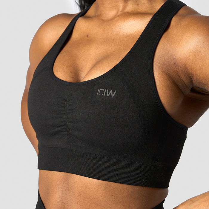 Rush Seamless Sports Bra, Black